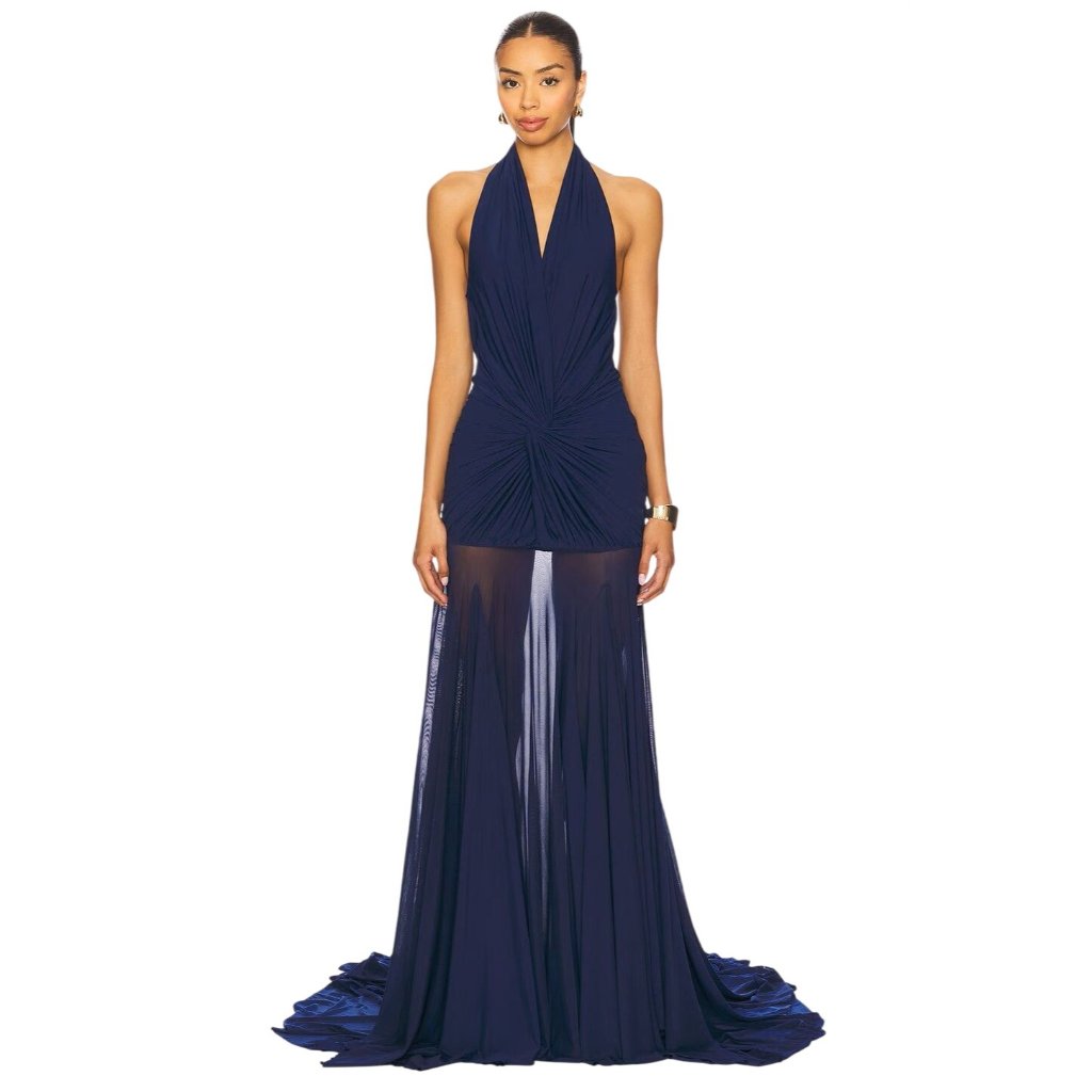 Deme By Gabriella Chloe Gown In Navy Blue New Womens Maxi Long